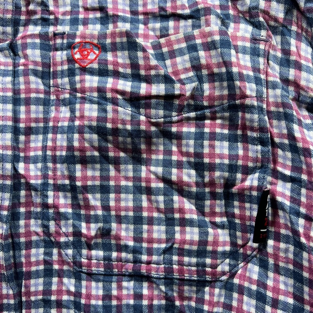 Ariat FR Mercer Work Shirt Men's M Multi Plaid Button Front Flame-Resistant CAT2 - Picture 12 of 16